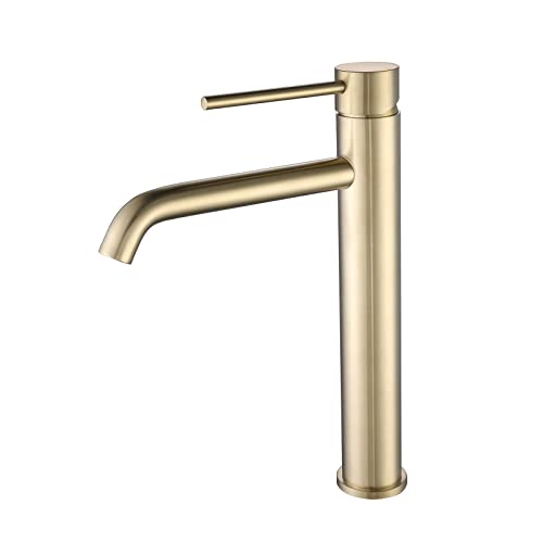 Grifo de lavabo de acero inoxidable que elimina fugas con monomando para agua caliente y fría