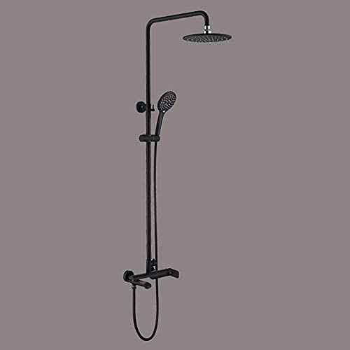 Ensemble de douche noir mat mitigeur mural double commande chaude et froide
