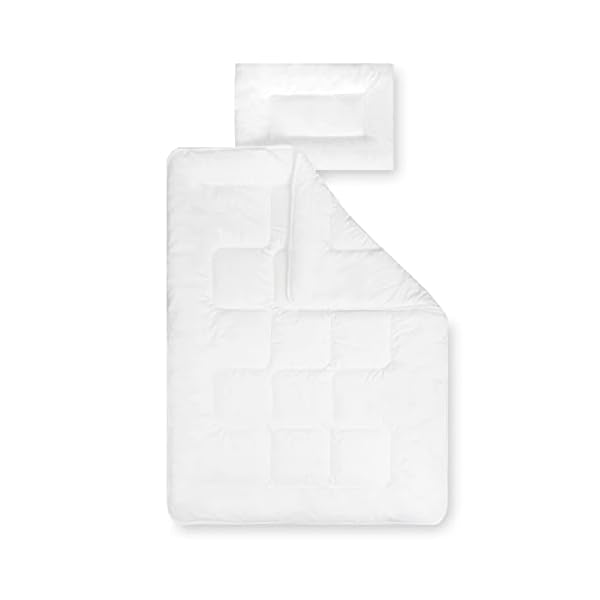Julius Zöllner Kindersteppbett-Set Basic, Decke mit Kissen, Standard 100 by OEKO-TEX, Größe 100x135 + 40x60 cm, Weiß