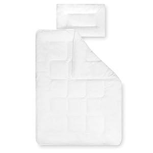 Julius Zöllner Kindersteppbett-Set Basic, Decke mit Kissen, Standard 100 by OEKO-TEX, Größe 100×135 + 40×60 cm, Weiß