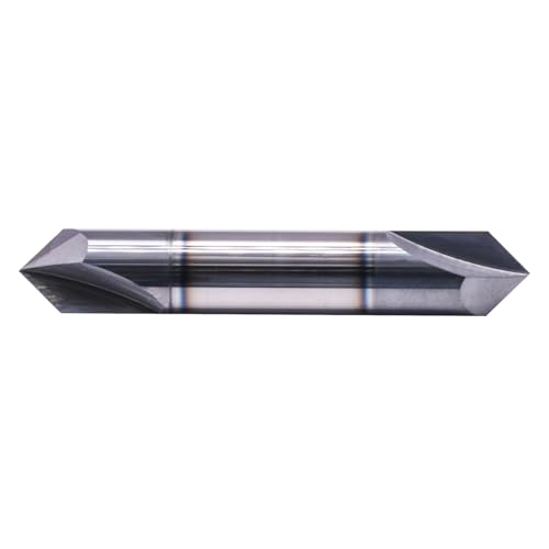 Image of 1 /2 inch 2 Flute 90 Double End Solid Carbide Chamfer End Mill - AlTiN Coated | 90 Chamfer Angle, V Groove Router, 1 /2 inch Shank 3 inch OAL For Milling Wood, Alloy Steel, Carbon Steel, Cast Iron, Copper