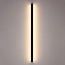 Creative One Word Long Wall Lamp, Modern Dimmable LED Decorative Lighting Atmosphere Light, Bedroom Black Metal Strip Wall Sconce, Simple Corridor Linear Wall Washer Lamps