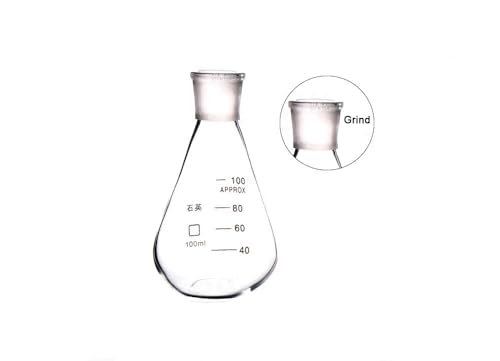 Fiole conique en verre de quartz de 100 ml, Erlenmeyer de laboratoire résistant - 3
