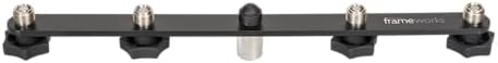 Gator Frameworks 1-to-4 Mic Mount Bar with Standard 5/8-Inch Thread Suitable for Most Microphone Stands Boom Arms (GFWMIC1TO4)