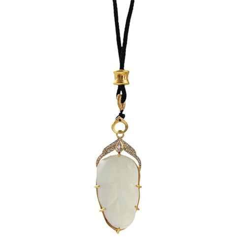 Collier en or 35 cm et feuille de jade, création d'exception pour femme exigeante