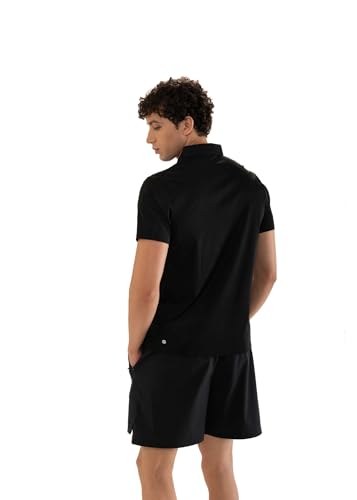 Image of STRCH Men's NeoBond Polo T-Shirt T-Shirt with Stitch-Free Design, 3D Logo & Reflective Details | Soft & Comfotable Everyday T-Shirt for Gym, Yoga, Running Casual Outfit