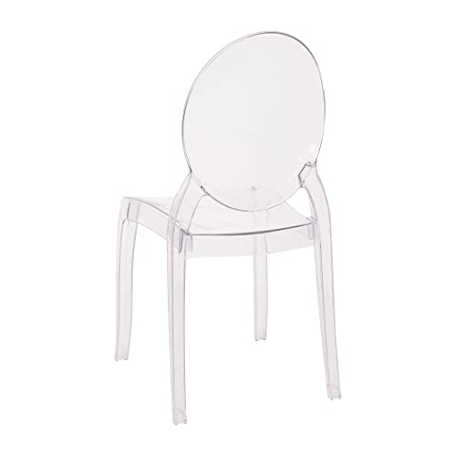 Flash Furniture Set Of 4 Extra Wide Resin Ghost Chairs With 700 Lb. Weight Capacity - Clear Kitchen And Dining Room Chair - Acrylic Event Chair For Indoor/Outdoor Use #TOP5