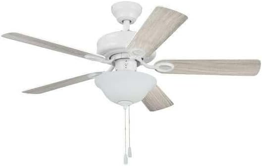 44" LED Ceiling Fan with 5 Blades and Light Kit White