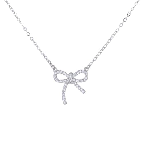 Bijoux papillon collier argent 925 zircon brillant pour femme et dame