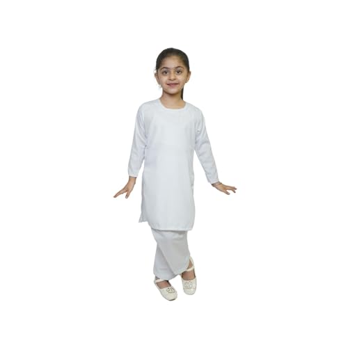 Image of Kaku Fancy Dresses Indian Wear Salwar Kameez Costume for Independence Day /Republic Day | Tri Color Dupatta Stole Pompom Set for Girls
