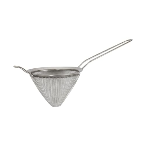 Argon Tableware Stainless Steel Conical Strainer - 10cm - Metal Kitchen Strainer Cooking Wire Mesh Skimmer Spoon Sifter Sieve for Cooking, Baking, Straining, Draining