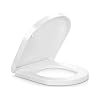 Pipishell Toilettendeckel, WC Sitz mit Absenkautomatik, Premium Klodeckel D-Form aus Duroplast, Klobrille mit Quick-Release Funktion für leichte Reinigung, Antibakteriell Klodeckel, Toilettensitz weiß