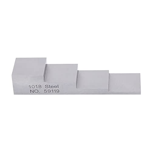 Bloque de calibración de cuña de 4 pasos para medidores de espesor ultrasónicos, acero 1018, pasos de 0.100mm, 0.200mm, 0.400mm y 0.600mm miniatura 2