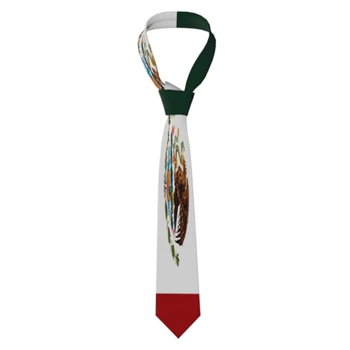 Mexican Flag Portable And Comfortable Skin Friendly Men'S Silk Tie