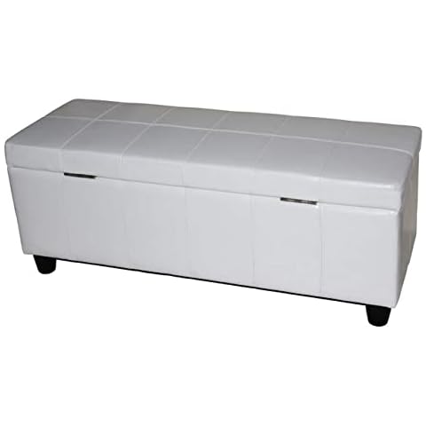 Mendler Aufbewahrungs-Truhe Sitzbank Kriens, Leder + Kunstleder Cover