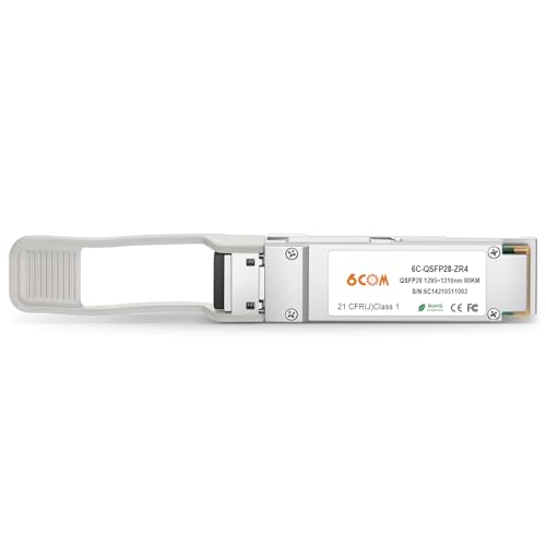 Image of 6COMGIGA 100GBASE-ZR4 QSFP28 80km DDM Transceiver, 100 Gigabit Single-Mode QSFP28 LC Module Compatible with Cisco QSFP-100G-ZR4-S