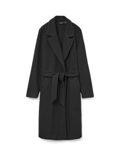 Vero Moda Vmfortuneaya Ss23 Abrigo Largo Noos Chaqueta, Negro/Detalle: sólido, L para Mujer