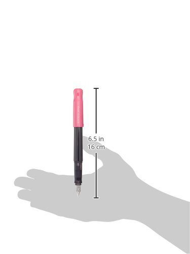Image of Pilot Kakuno Medium-Nib Fountain Pen, Black Body /, Pink Cap (FKA-1SR-PM)