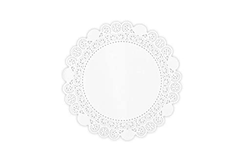 Hypafol Tortenspitzen 100 Stück | Rund | Spitzendeckchen für Kuchen, Torte, Snacks | Plattenunterlage aus Papier | Ideal für Gastronomie, Hochzeiten, Geburtstagsfeiern oder Catering (Ø 28 cm)