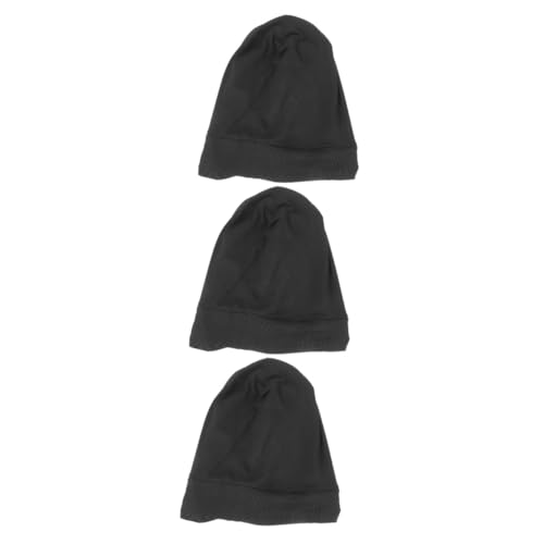 Bonnet de sommeil satin ajustable capuchon cheveux bouclés tresses lot de 3 noir SOIMISS