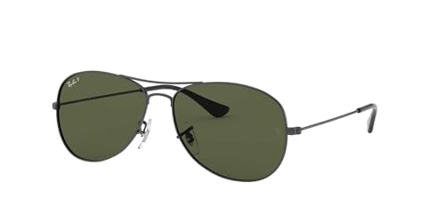 Ray-Ban Men's RB3362 Cockpit Aviator Sunglasses, Gunmetal/G-15 Green Polarized, 59 mm