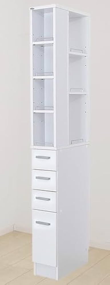 幅20cm◇組立不要な完成品 隙間収納ラック ホワイトおしゃれセパレート