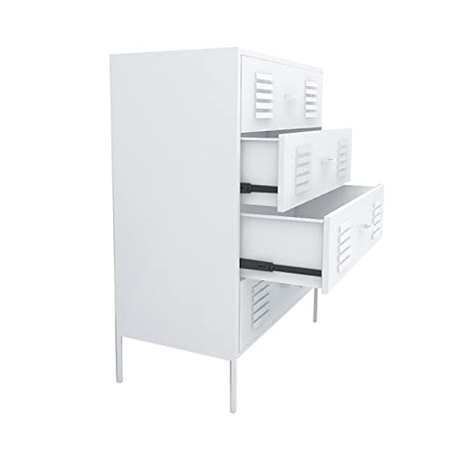 Nordic - Archivador de metal con 4 cajones para oficina y sala de estar, diseño de cubo ancho, estilo ligero y lujoso