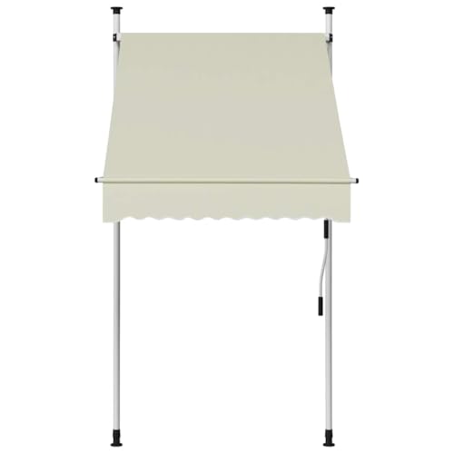 Standmarkise Balkon Sonnenschutz Pergola Markise - Einziehbare Markise Handbetrieben 100 cm Creme für Balkon Garten Terrasse Outdoors