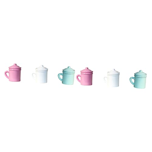 NUOBESTY 6 Piezas Mini Accesorios De Decoración De Baño Muñeca Paisaje Prop Enjuague Bucal Ornamento Jugar Taza De Lavado Bucal Micro Tazas Cepillo De Juguete Diente Miniatura