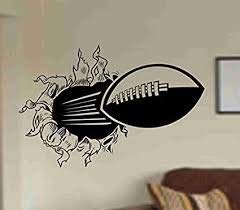 Dabbledown Decals Football Ripping Bursting Through Wall Vinyl Wall Decal Sticker Art Sports Kid Children Ball Nursery Boy Teen Sticker Wall Mural Art Graphic Sports Teen Kid Nursery