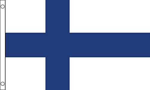 NWFlags Finland Flag 5ft x 3ft 75d Premium Polyester Suitable For Flagpoles | Strong Polyester 5x3 foot material Finnish flag with Eyelets