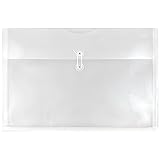JAM Paper Plastic Envelope with Button and String Tie Closure - Large Booklet - 12