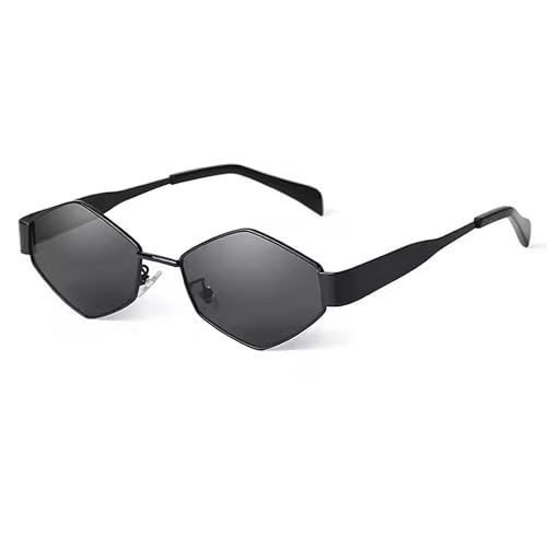 Image of Dervin Fashionable Retro Hexagonal Sunglasses for Women & Men | Trendy, Stylish & Classic 90s Vintage Style | UV400 Protection & Durable Metal Frame