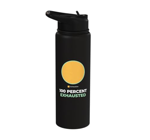 Exhaustion 100 Percent Exhausted Accountant Tax Audit CPA Stainless Steel Insulated Water Bottle