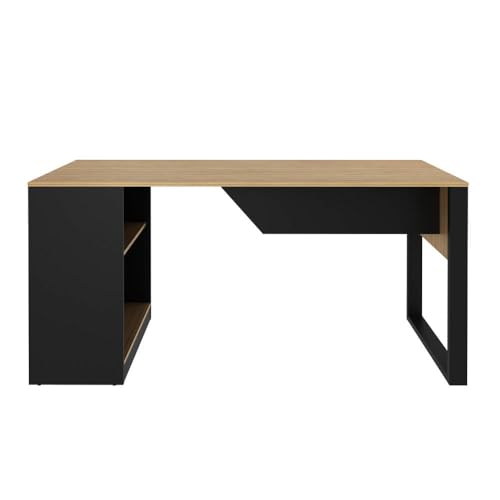 Mesa para escritório Me4182 Amêndoa/Preto Tecnomobili