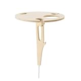 Snugluxe Small Portable Outdoor Folding Wine Table, Detachable Wooden Round Wine Rack, Ground Insert Design Small Picnic Table, Suitable for Gardens, Lawns, Picnics