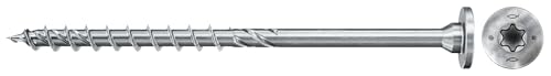 fischer PowerFast II Spanplattenschraube 6,0 x 100, Stufensenkkopf mit Innenstern TX, Teilgewinde, Schraube für Holzverarbeitung, reduziert Einschraubwiderstand & Einschraubzeit, gvz, 100 Stück