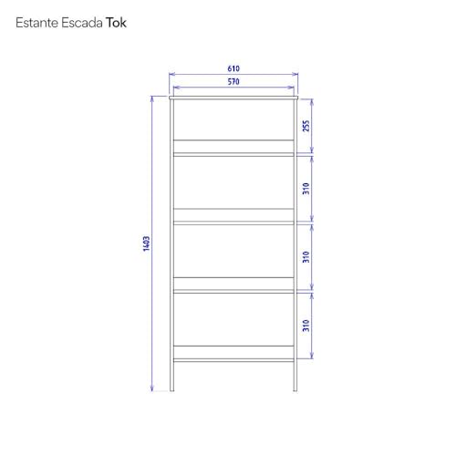 Estante para Livros Escada 4 Prateleiras Tok Yescasa Noce MIlano