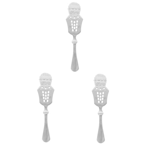 Gatuida 3pcs Stainless Steel Absinthe Spoon Fine Strainer Slotted Cocktail Mixing Spoons
