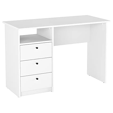 Komto Schreibtisch mit Schubladen - Bürotisch Computertisch Klein Arbeitstisch Büro PC-Tisch Kinderschreibtisch Cover