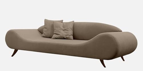 Image of Stylish & Modern Cushioned Couch Relax sectional Sofa in Fabric & Velvet and Heavy Duty Sofa for bedrooms, Living Rooms Guest Rooms Home and Office. (Brown)