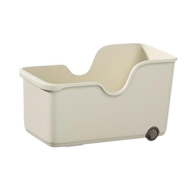 Storage Container,Rolling Storage Bin with Roll Wheels,Toys Container Storage Basket for Closet Kitchen Cupboard Bathroom, L