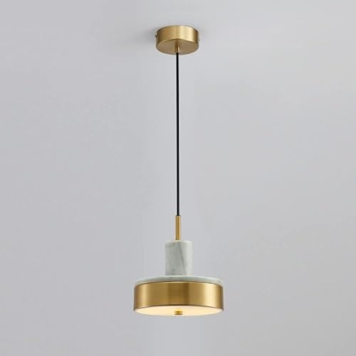 Suspension marbre et LED chic pour table à manger et îlot