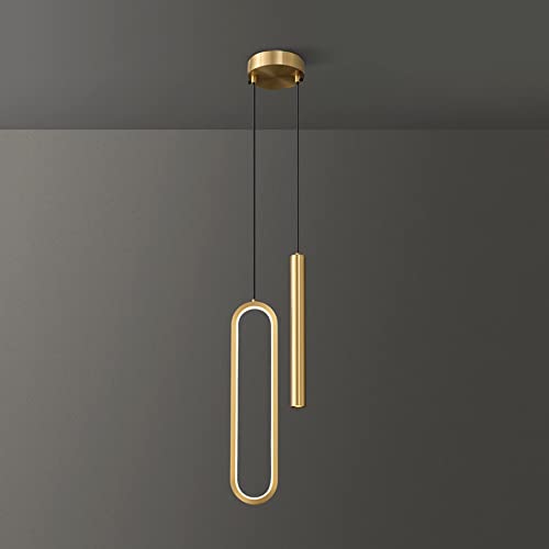 Suspension LED dimmable JOMBID en laiton avec hauteur réglable pour plafond de salon