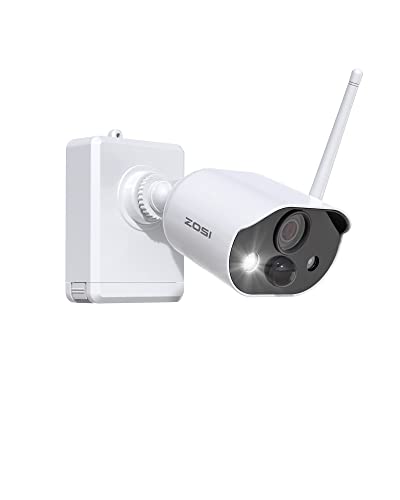 ZOSI C306Pro Add-on Battery Powered Wireless Security Camera, Wire-Free Outdoor Camera with Night Vision, Spotlight, 2-Way Talk, PIR, Light & Siren Alarm,Only Work NVR(Model: ZN08RP)