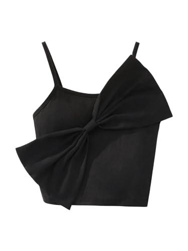 SHENHE Girl's Big Bow Front Spaghetti Strap Scoop Neck Sleeveless Cute Camisole Top