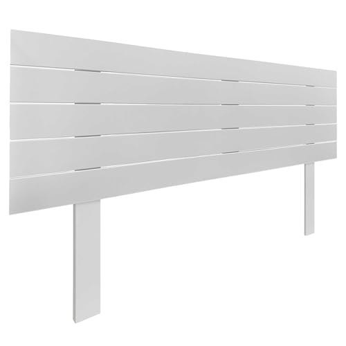 DHOME Tête de lit en Bois MDF Recyclé avec Pieds Lit Horizontal Style Palettes Quincaillerie Incluse (Blanc Solide, 160cm)