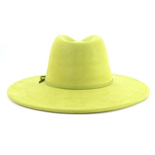 Image of Fedora Hats for Women Man with Big Wide Brim Classic Suede Panama Hat Western Outdoor hat