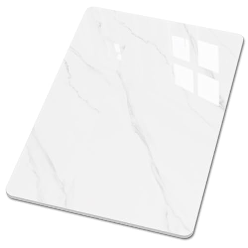 SSTBLEV Rectangle Table Top 35.4 x 23.6 White Sintered Stone Tabletop DIY Replacement & Cover Marble Desktop Scratch & Wear Resistant Easy to Clean Suitable for Indoor & Outdoor