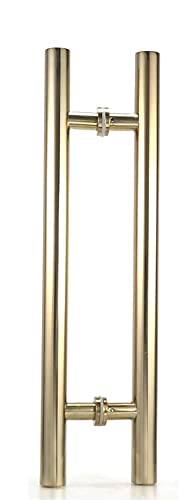 GBZIJIE Manetas Puertas Interior Casa Diámetro de la manija puerta vidrio acero inoxidable 38 mm cepillado/pulido baño ducha madera Hardware(Titanium,600mm long 400 holes)